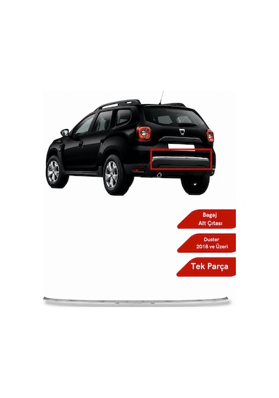 Dacia Duster 2018-2024 Arası Krom Bagaj Alt Çıta Dcadstrkrmbgalç00000000001