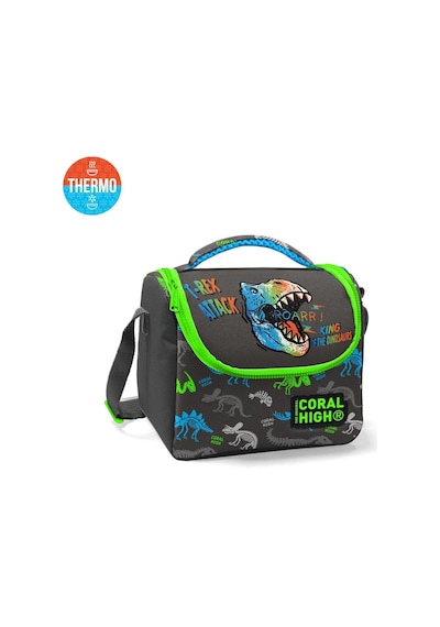 Coral High Kids Gri Dinozor Desenli Thermo Beslenme Çantası 11864