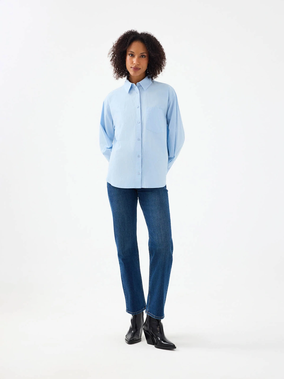 Loft Loose Fit Mavi Kadın Gömlek Lf2041855 Mavi