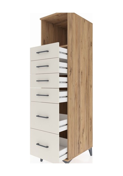 Kronos Dolap Tek Raflı 6 Çekmeceli 44x59x182 Çam-aytaşı Çam