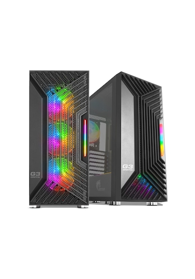 Green Grıffın G3 4X120 Mm Argb 2X3.2 2X2.0 Usb Tempered Oyun Kasası Psu Yok