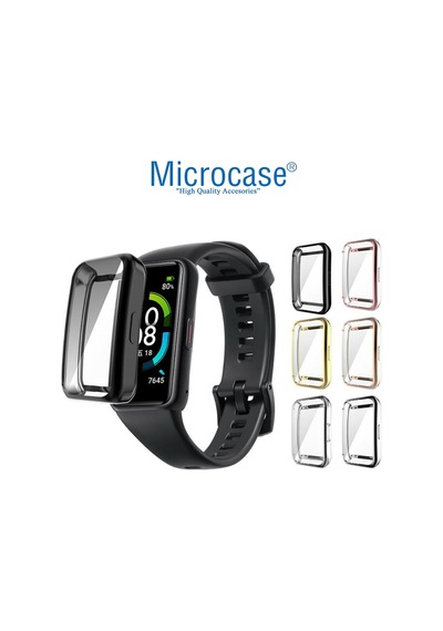 Microcase Honor Band 6 Önü Kapalı Tasarım Silikon Kılıf