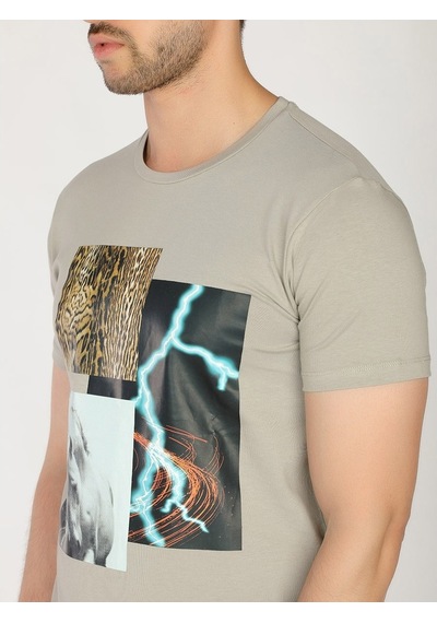 Roberto Cavalli Erkek Tshirt /M.Rob.0421.14020 - A.Gri Açık Gri