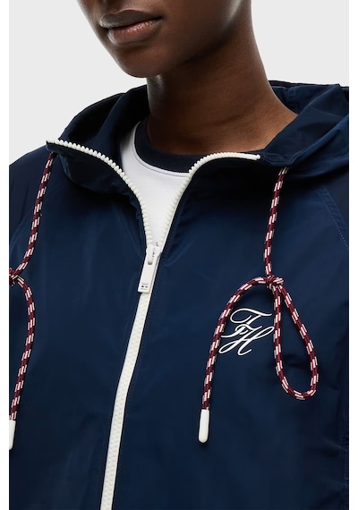 Tommy Hilfiger Su Geçirmez Kapüşonlu Yaka Mont Kadın Mont Ww0ww49852 C1g Lacivert
