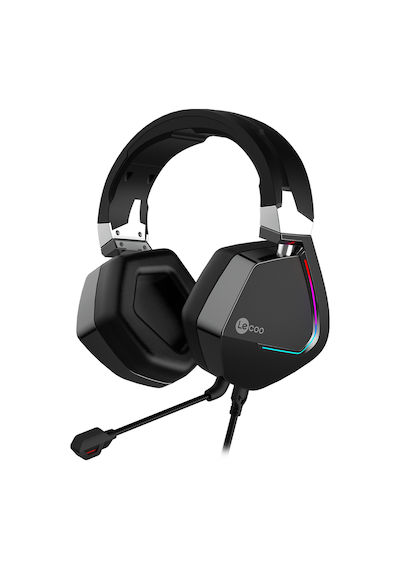 Lecoo HT402 USB + 3.5 MM Jack Kablolu RGB Çıkartılabilir Mikrofonlu Kulak Üstü Gaming Kulaklık