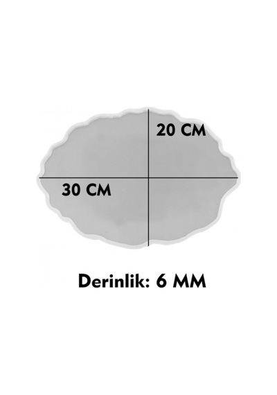 Epoksi Silikon Kalıp Söz Ve Nişan Tepsi Kalıp Oval Düzensiz Dalgalı Tepsi Seti 2 Li Şeffaf
