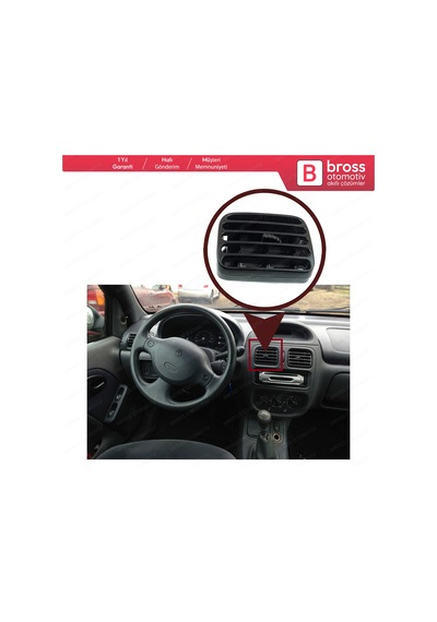 Clio 2 Symbol için Havalandırma Izgarası Sol Siyah 7702258279 N11.3808