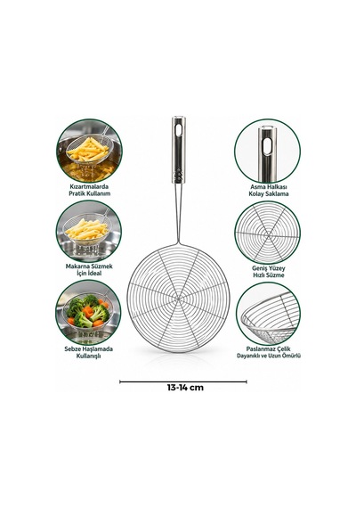 İbico İ22-294 Çelik Kevgir 13-14cm Metal Saplı - 12'li Paket