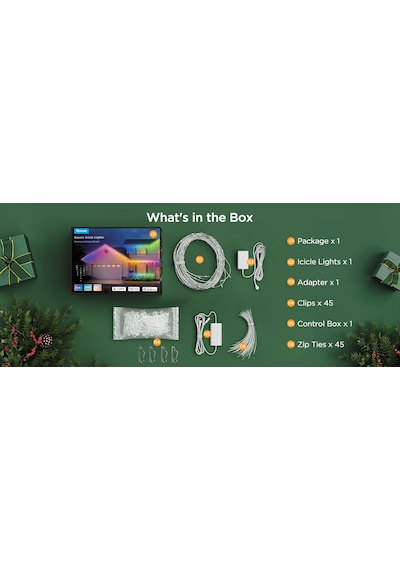 Govee Icicle Sarkıt Işıkları Yeni Yıl Kutlama Eğlence Aydınlatması Matter Alexa Google Asst. Destekli 10 M