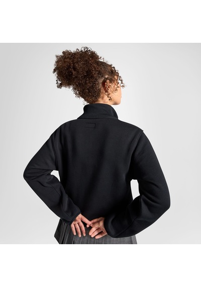 Converse Classic Kadın Yarım Fermuarlı Siyah Sweatshirt
