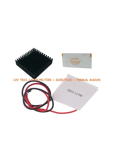 Peltier Tec1-12706 12V Termoelektrik Soğutucu Seti Kablolu