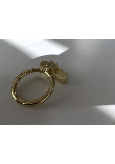 Mobtasarımaksesuar Çekmece Kulp, Furnipart, Parlak Altın Kulp, Halka Kulp