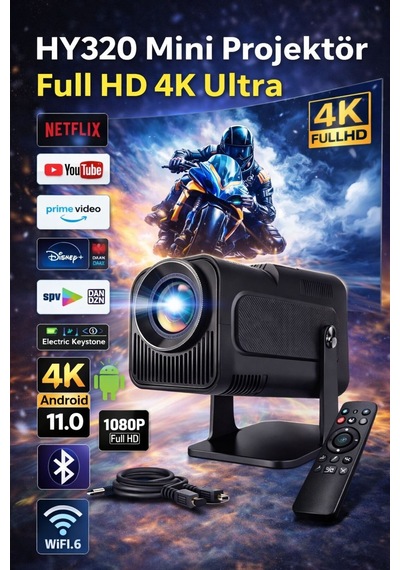 Hy320 Mini 4k Android Taşınabilir Akıllı Projeksiyon Cihazı