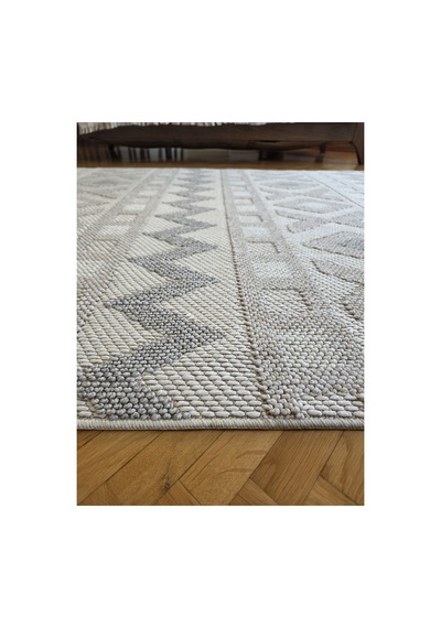 Badelya Home Monaco 0038 Krem Gri İskandinav Sisal Bukle Yumuşak Özel Ölçü Salon Koridor Mutfak Halısı Yolluk 0038-krem/bej/gri