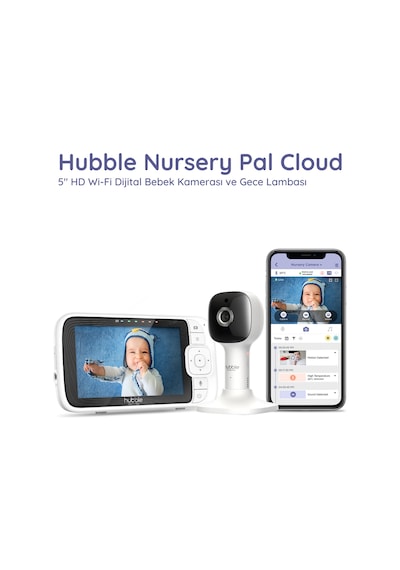 Hubble Nursery Pal Cloud 5" HD  Wi -Fi Dijital Bebek Kamerası + Gece Lambası  