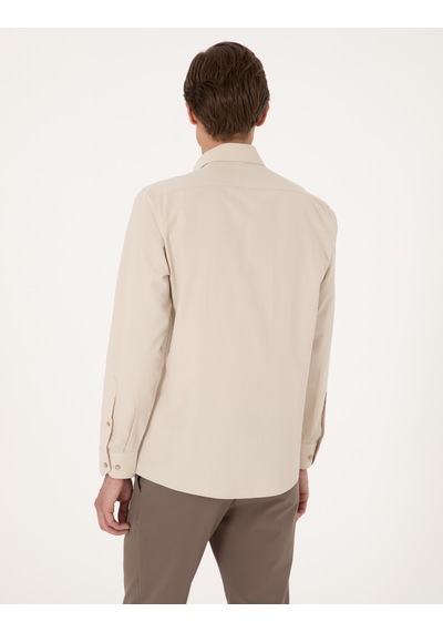 Pierre Cardin Erkek Bej Gömlek Basic 50316734-vr011 Bej