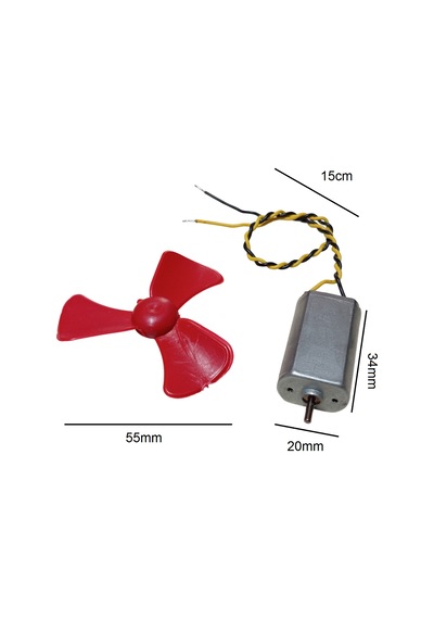 15cm Kablo Lehimli Dc 3-6v Motor Ve Pervane Seti Hobi Oyuncak Elektrik Deney Motoru