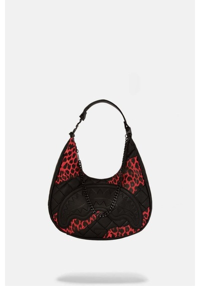 Sprayground Leopar Zincir Omuz Çantası, Sınırlı Sayıda Kırmızı