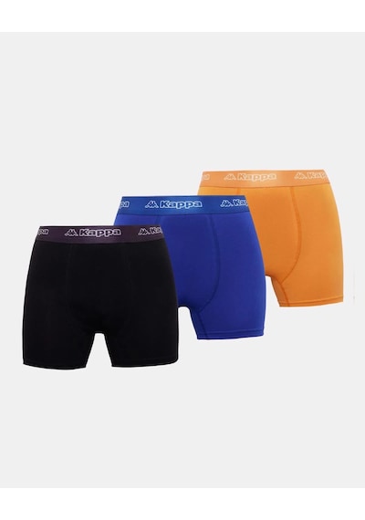 Kappa Logo Fuego 3 Pack Erkek Siyah-turuncu-lacivert Slim Boxer