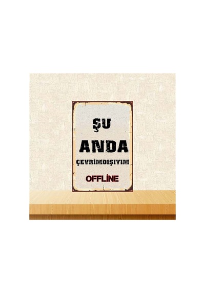 Şu Anda Çevrimdışıyım 20-30 Cm Retro Ahşap Poster Çok Renkli - 743300913 Çok Renkli