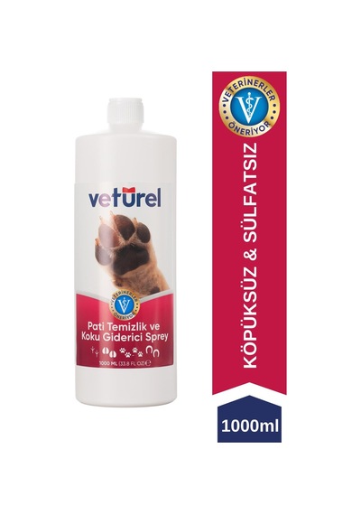 Veturel Kedi Köpek Pati Temizleme Koku  Kir Tüy Bakım Spreyi 1 L