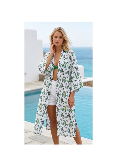 Lila Mare Muslin Kimono Renkli Renkli