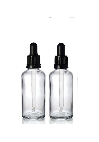 Paradise 2 adet 50 ml şeffaf cam damlalıklı şişe