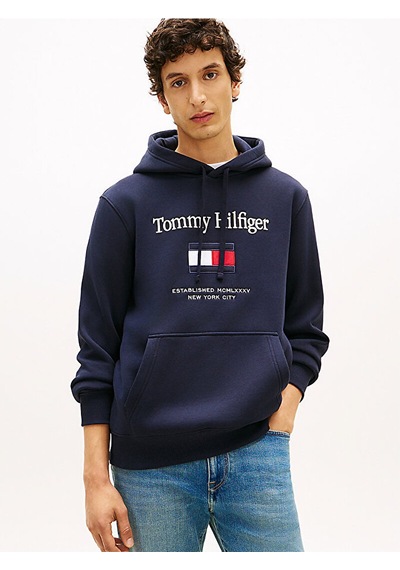 Tommy Hilfiger Erkek Marka Logolu Günlük Kullanıma Uygun Lacivert Sweatshirt Mw0mw42735 Dw5