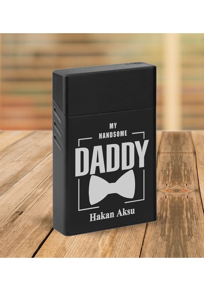 Bk Gift Kişiye Özel İsimli Baba Temalı Siyah Metal Kalem&çakmak&sigara Kutusu&kartlık-cüzdan Hediye Seti, Sevgiliye Hediye-5, Babaya Hediye, Babalar G