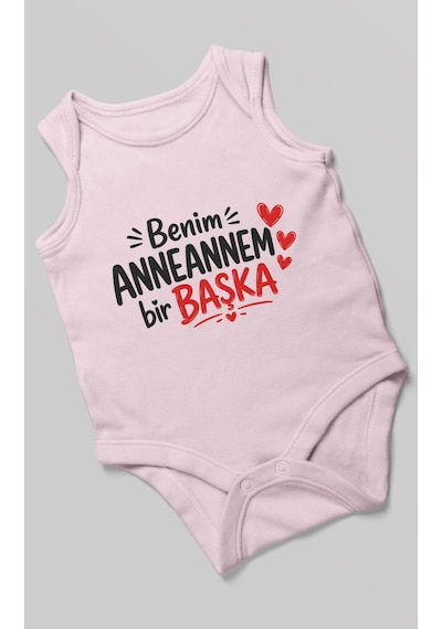 Morivokids Anneannem Bir Başka Sıfır Kollu Bebek Zıbını %100 Pamuk Bebe Pembe