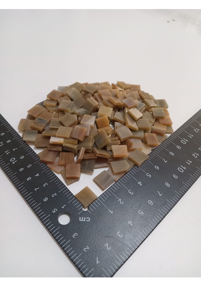 Açık Kahve Kare Vitray Cam Mozaik Taşı - Sanatsal Mozaik İçin Yaklaşık 10 X 10 Mm