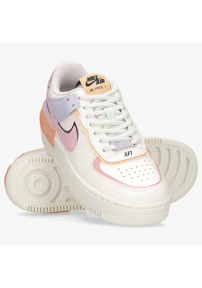Nike Air Force 1 Shadow Phantom Yürüyüş Ayakkabısı Beyaz Pembe Swoosh Krem