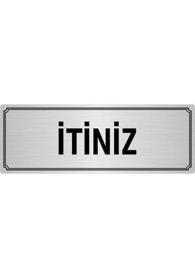 Metal Yönlendirme Levhası, Departman Kapı Isimliği Itiniz 5x20 Cm Gümüş Renk