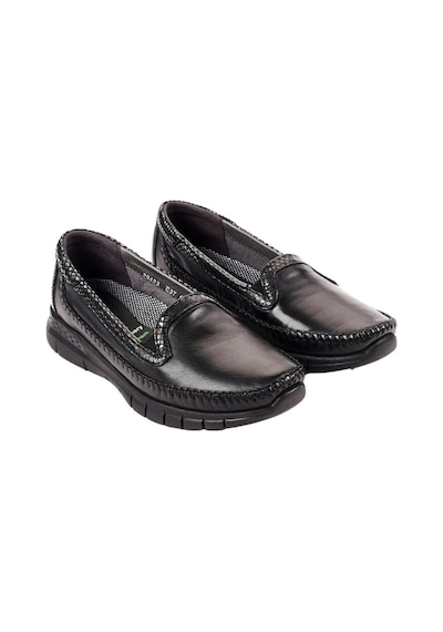 Forelli 29423 Laden G Siyah Kadın Comfort Deri Ayakkabı Siyah