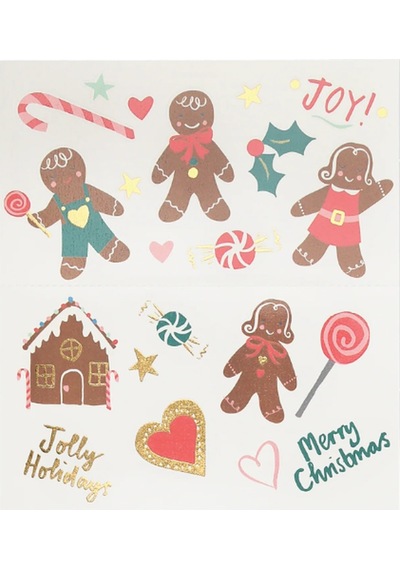 Meri Meri - Gingerbread Temporary Tattoos - Zencefilli Kurabiye Geçici Dövme 0 - 99