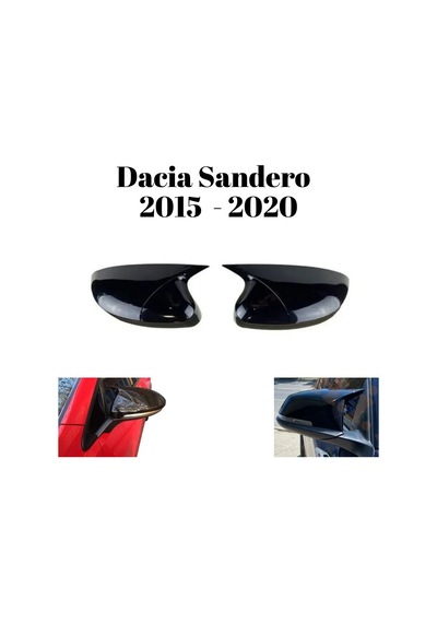 Dacia Sandero 2015 2016 2017 2018 2019 2020 Uyumlu Yarasa Batman Ayna Kapağı Takımı Parlak Siyah