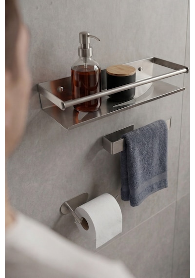 Zift Unique Yapışkanlı Banyo Aksesuar Seti , Paslanmaz Çelik Tuvalet Banyo Havlu Askısı , Raf , Stand, Inox