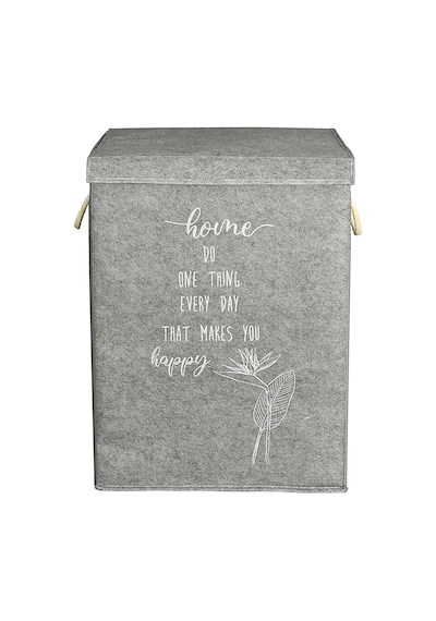 Meleni Home 2'li Set Keçe Kapaklı Kirli Çamaşır Sepeti - Çok Amaçlı Saklama Kutusu Mega Hurç 55 X 41 X 30 Cm Diğer