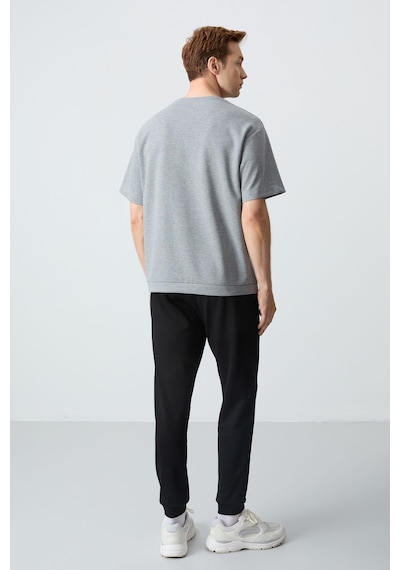 Tommy Life Gri Melanj Siyah Pamuklu Kalın Yumuşak Dokulu Oversize Fit Basic Erkek Eşofman Takım - 85261 Gri - Siyah Tommy Life Gri Melanj Siyah Pamuklu Kalın Yumuşak Dokulu Oversize Fit Basic Erkek Eşofman Takım - 85261 Gri - Siyah