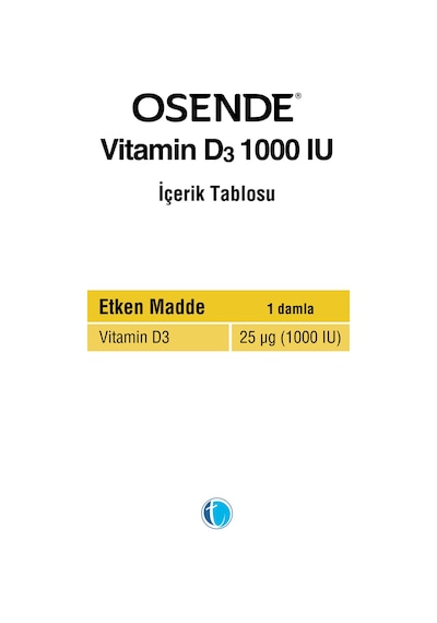 Osende Vitamin D3 1000 Iu Damla 20 ML