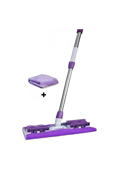1 Adet Yedek Bez Hediyeli Yer Mopu Fayans Duvar Yüzey Temizlik Mikrofiber Mandallı Mop