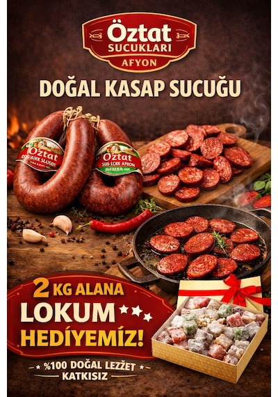 Öztat Afyonkarahisar Doğal Kasap Sucuğu 2 Kg