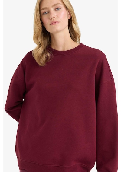 Defacto Oversize Geniş Kalıp Bisiklet Yaka Basic Düz Kalın Sweatshirt F9628ax25aubr115 Bordo Defacto Oversize Geniş Kalıp Bisiklet Yaka Basic Düz Kalın Sweatshirt F9628ax25aubr115 Bordo