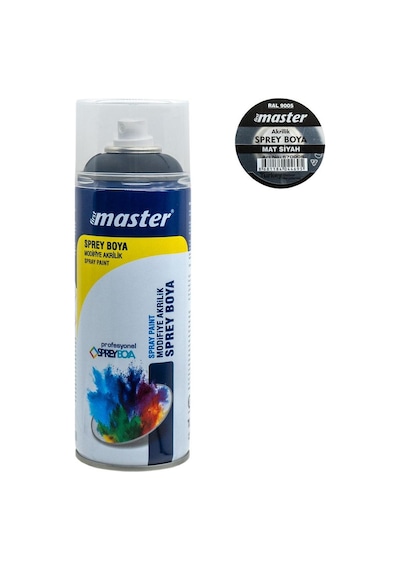 Master Akrilik Sprey Boya 400 ML Mat Siyah 9005