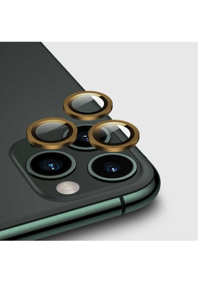 İphone 12 Pro Max Uyumlu Aini Cl-02 Kamera Lens Koruyucu-gold Gold