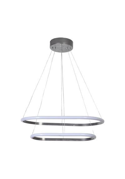Stil Modern Tasarım Yatak Odası - Salon - Mutfak Gri Renk Beyaz Ledli 2 Li Led Avize Gri