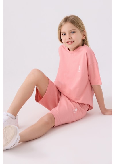 U.S. Polo Assn. U.s. Polo Assn Kız Çocuk Pembe Bermuda Takım 5274-43847 Pembe