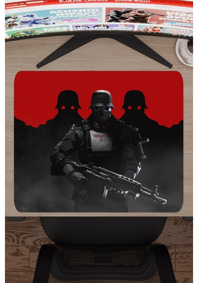 Wolfenstein Kaymaz Dikişli Kauçuk Oyuncu Mousepad V1 - 48x40 Xl Gaming Mouse Pad Fare Altlığı