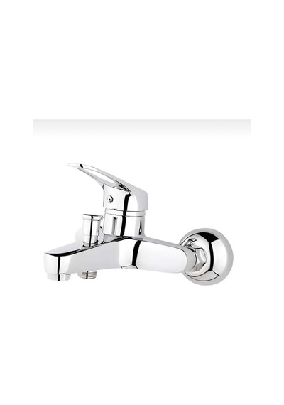 İsaoğlu Yapı Banyo Bataryası Pirinç Duş Musluğu Banyo Musluğu Gümüş