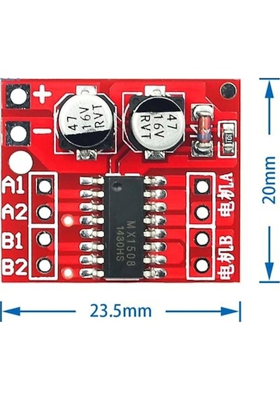 Mini L298n Mx1508 Iki Kanal Dc Motor Sürücü Modül 1.5a